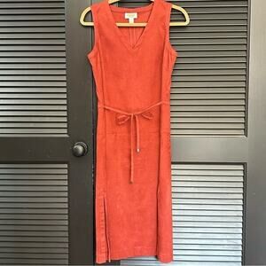Talbots Perfect Fall Dress! Faux Suede in Burnt Umber Orange, Size 2 Petite